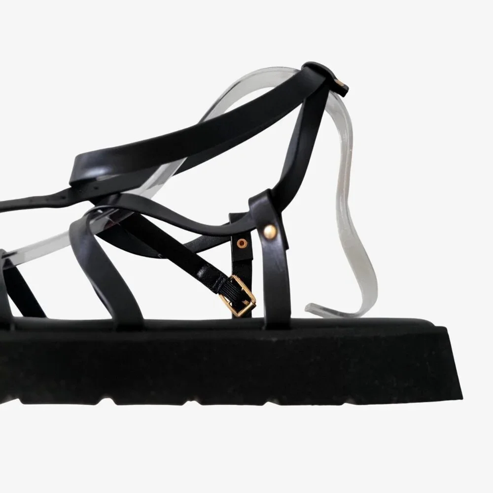 Truffle Collection/ Asos  Ankle Strap Sandals in Black UK6/ US 8- 8.5